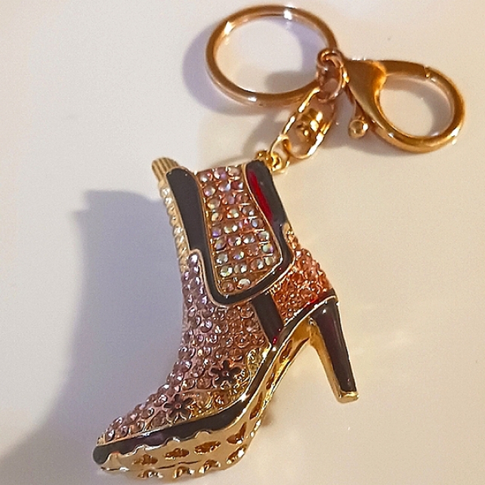 Pink Cowboy Boot Keychain - Picture 3 of 9